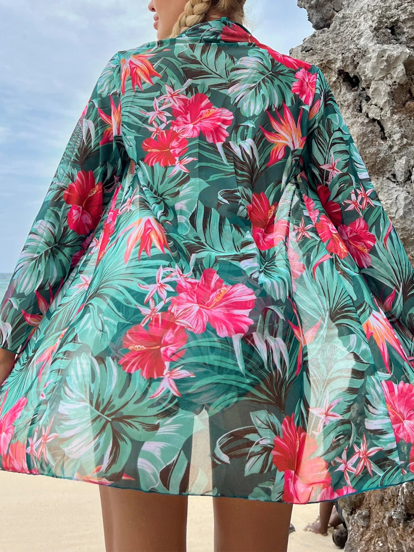 Swim Vcay Maiô Estilo Tankini com Estampa Tropical