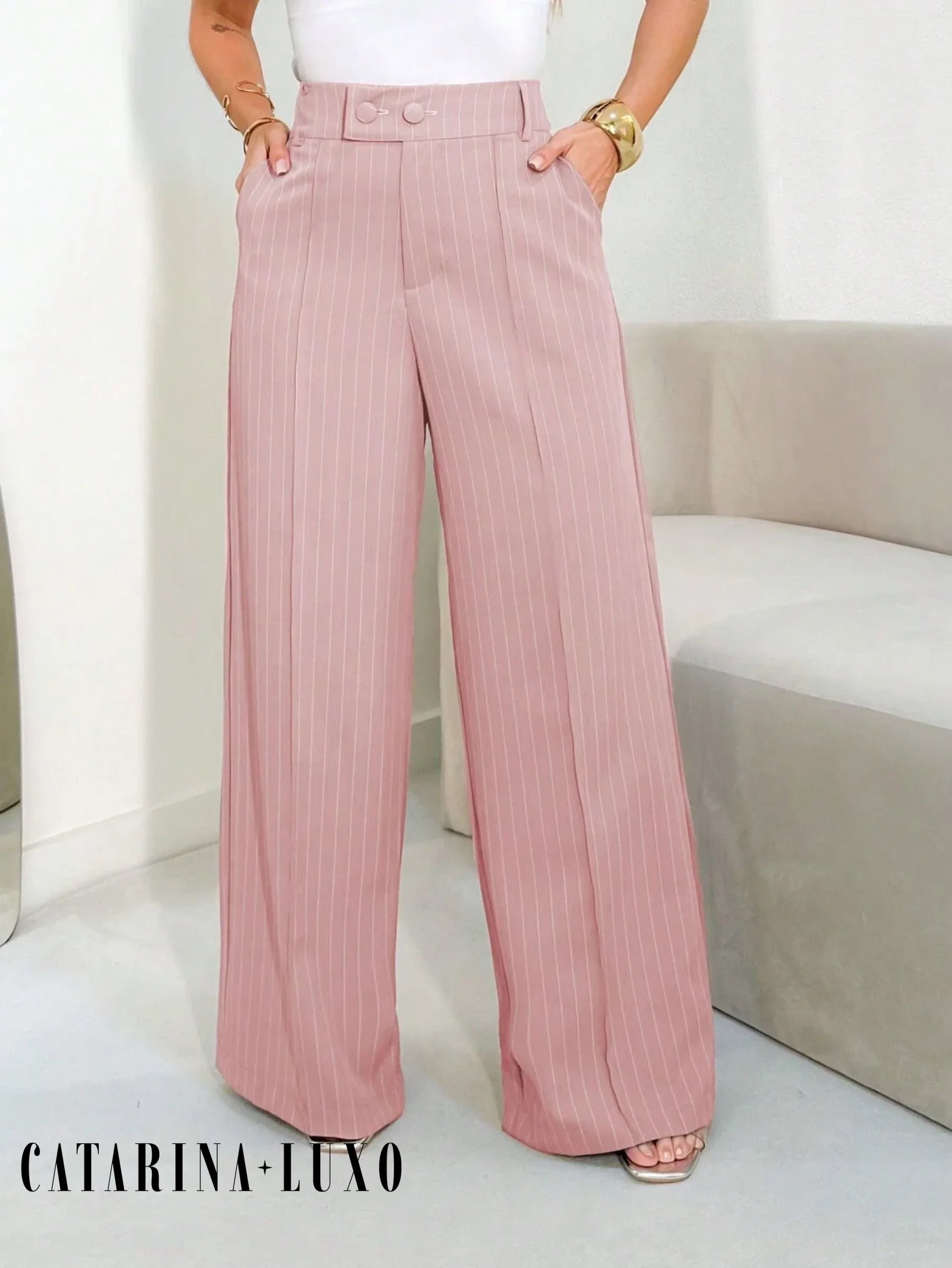 Calça Pantalona Cintura Alta Eliana