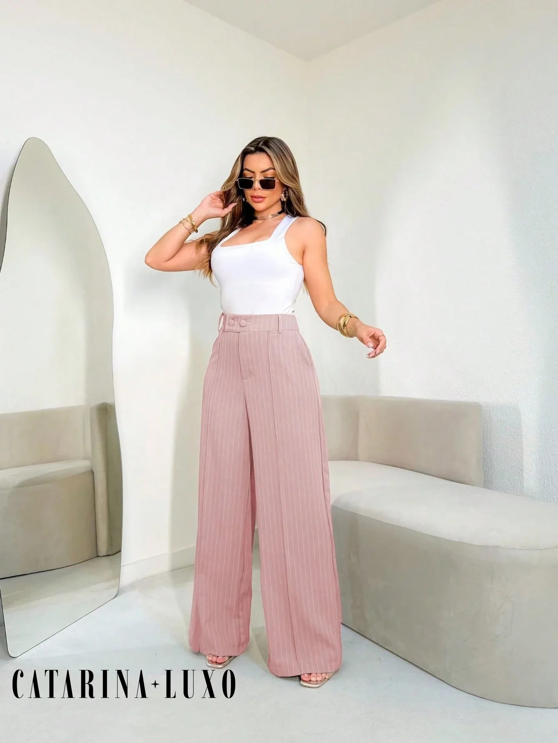Calça Pantalona Cintura Alta Eliana