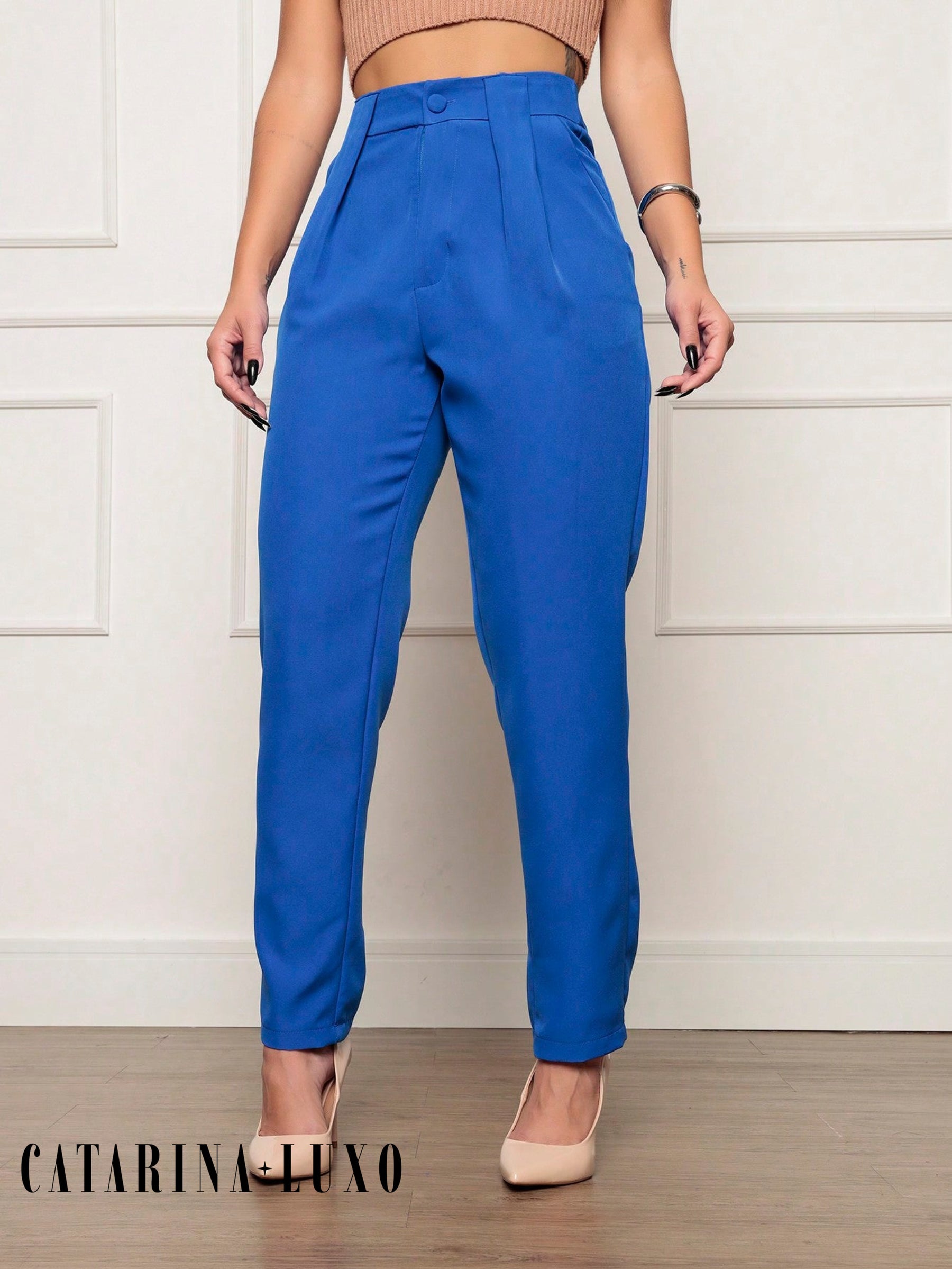 Calça Social Alfaiataria Sasha P / Azul Royal
