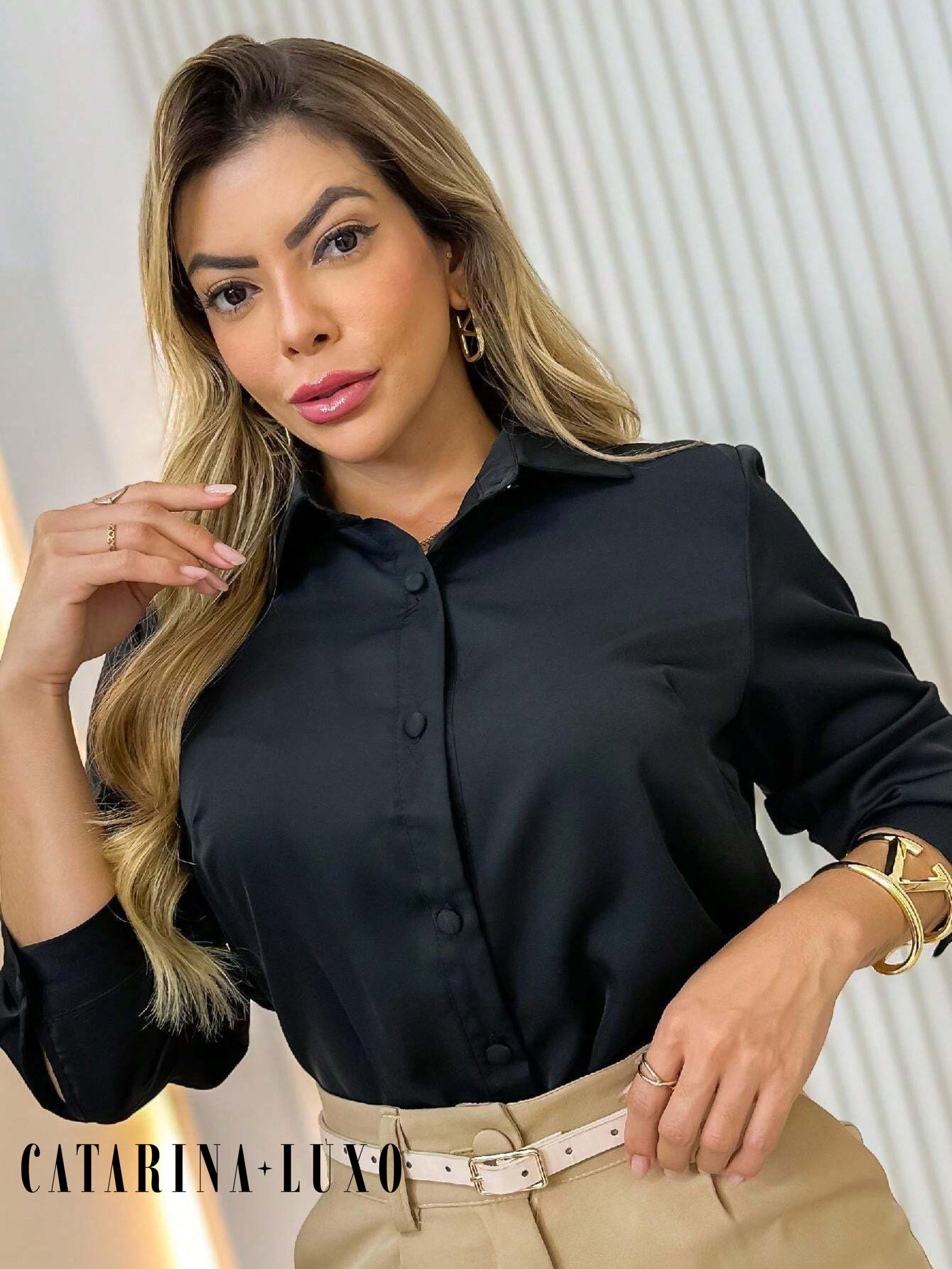 Camisa Manga Longa Com Botões Rosana