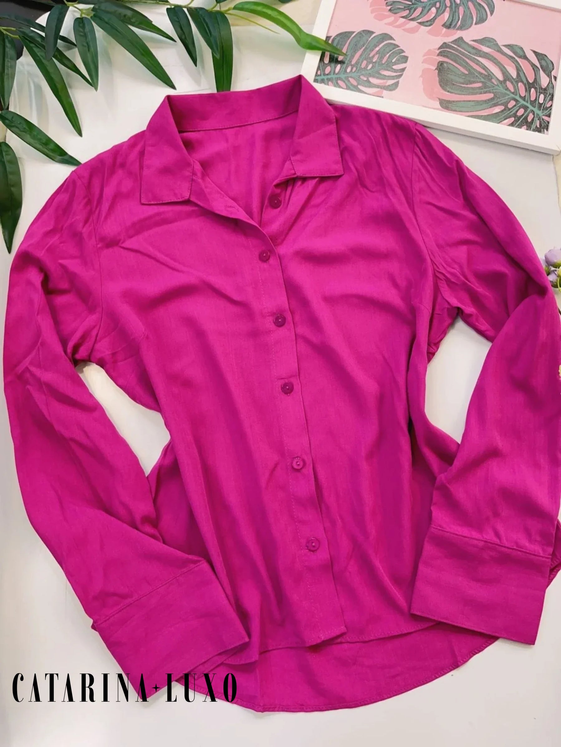 Camisa Social Manga Longa Com Botões Tatiane Pink / P