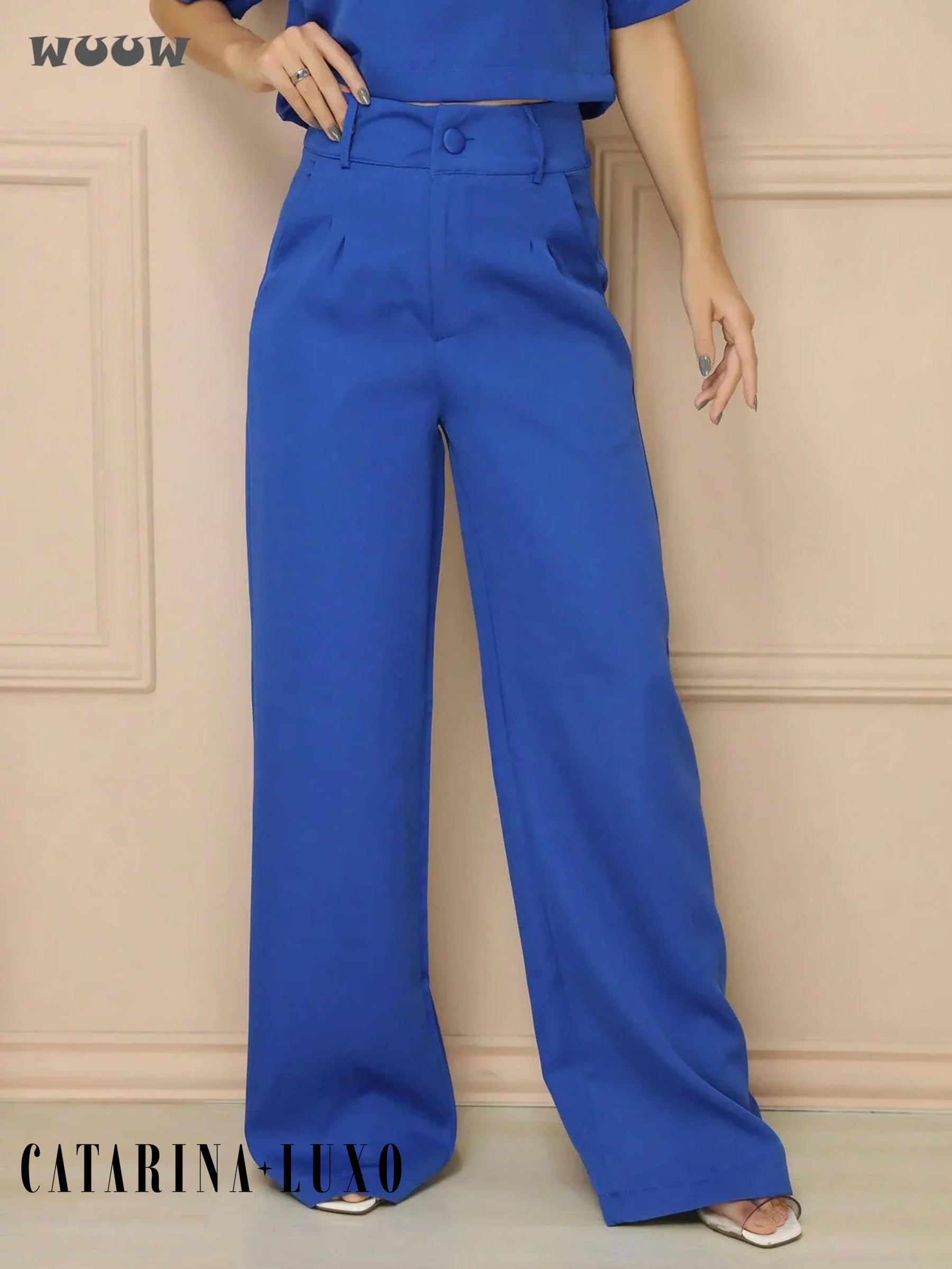 Conjunto Alfaiataria T-Shirt E Calça Pantalona Betina