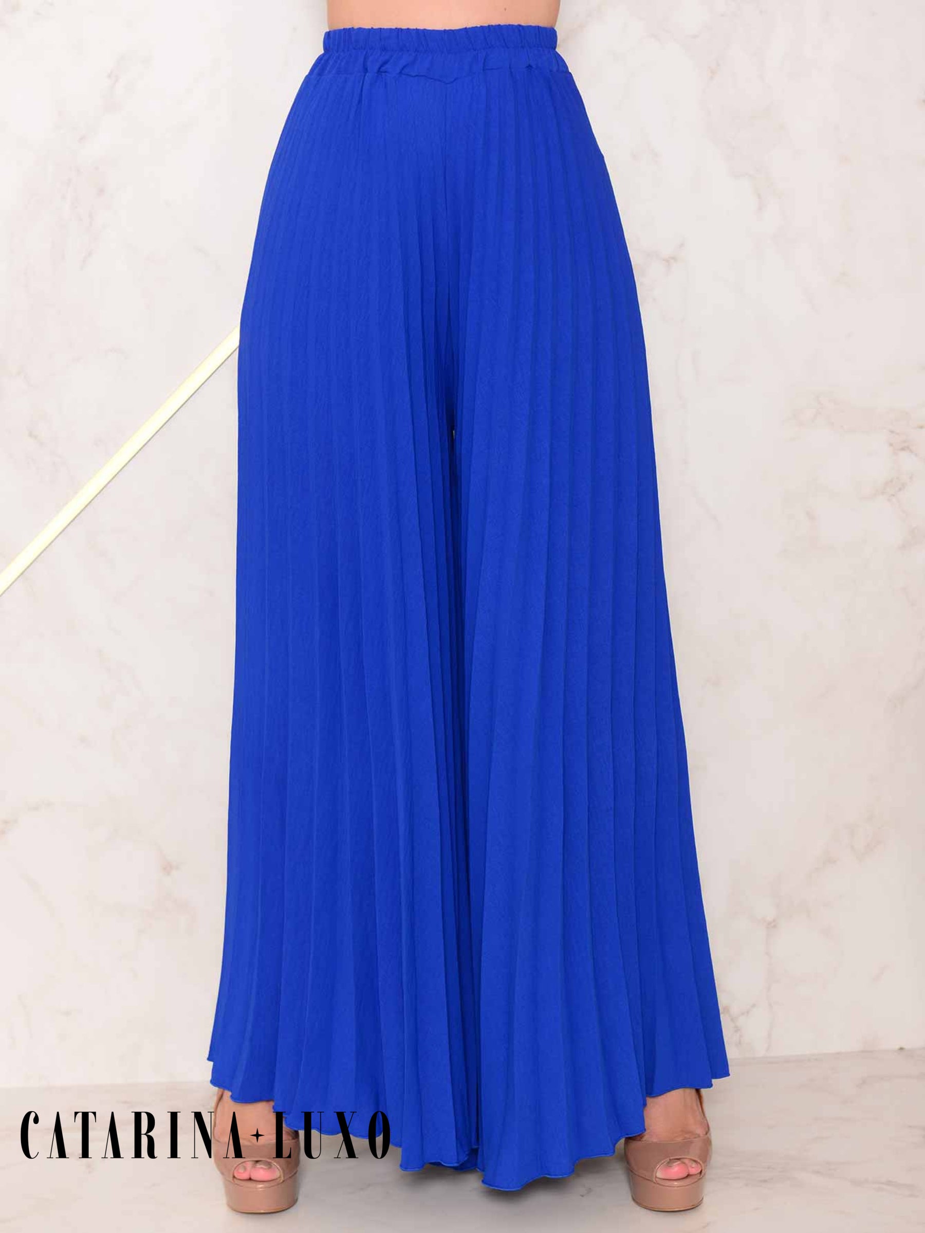 Conjunto Calça Pantalona Plissada E Cropped Top Maitê Conjuntos Femininos