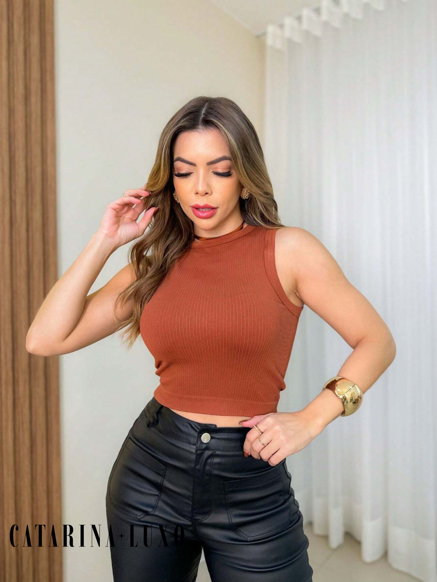 Regata Cropped Gola Redonda Laura