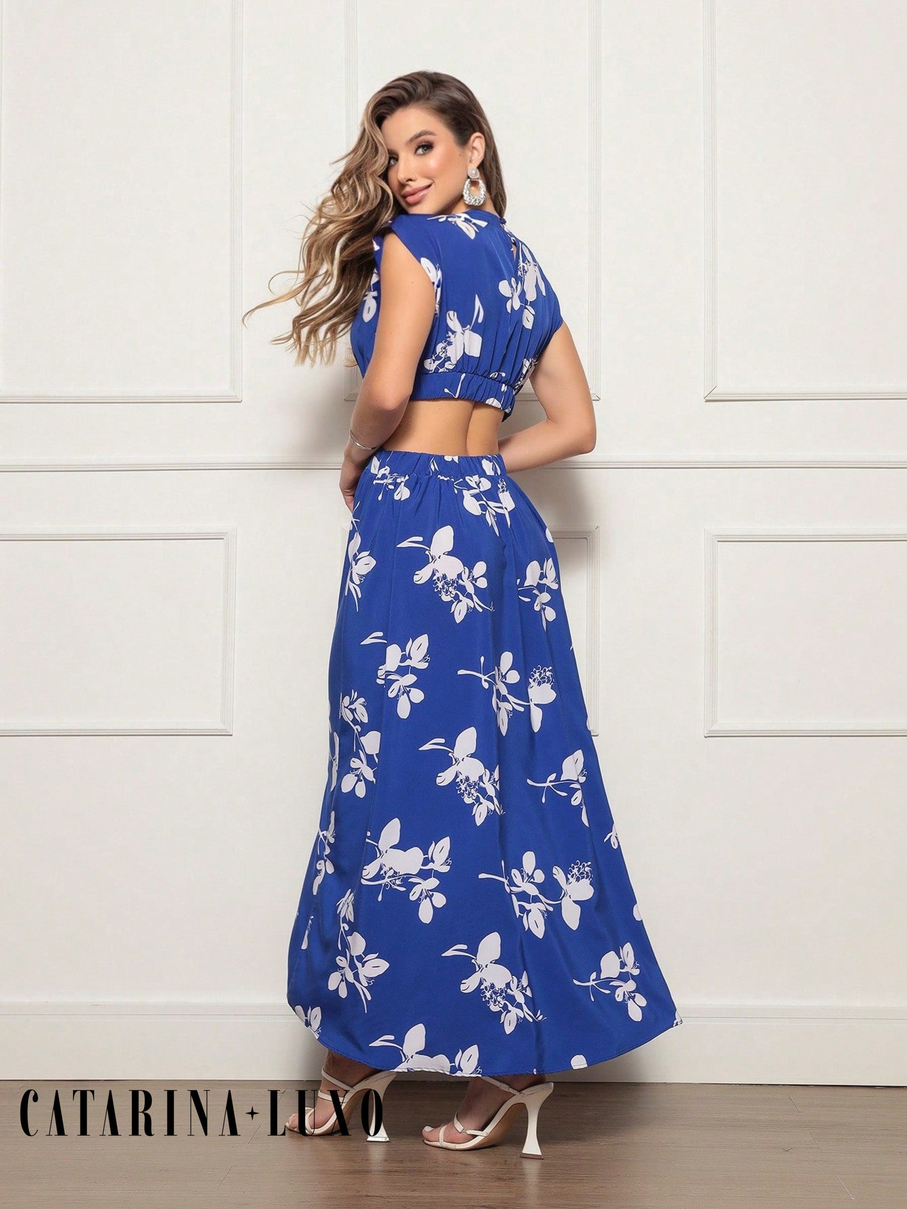 Vestido Longo Floral Luxo Milena Vestidos Longos Femininos