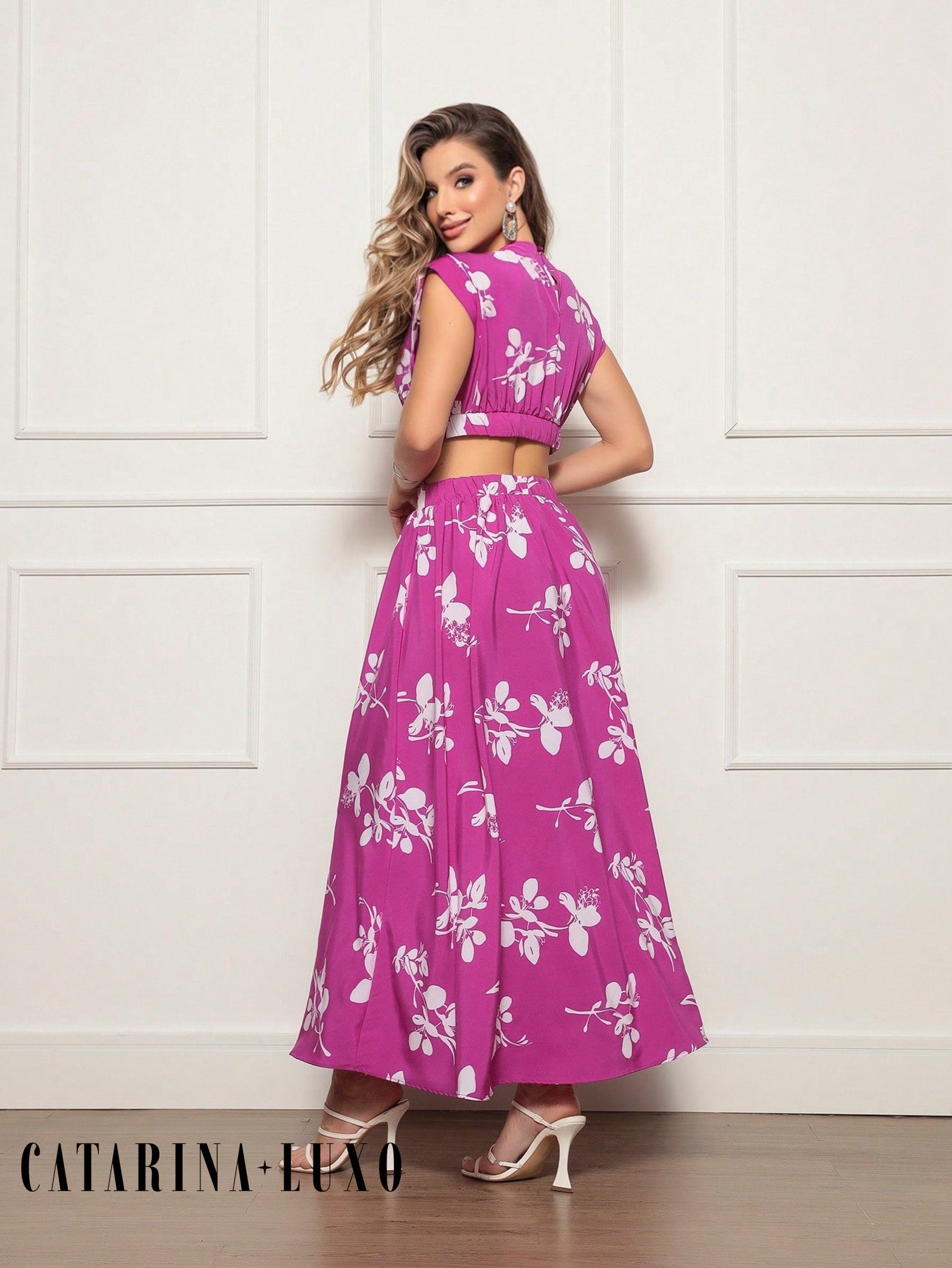 Vestido Longo Floral Luxo Milena Vestidos Longos Femininos