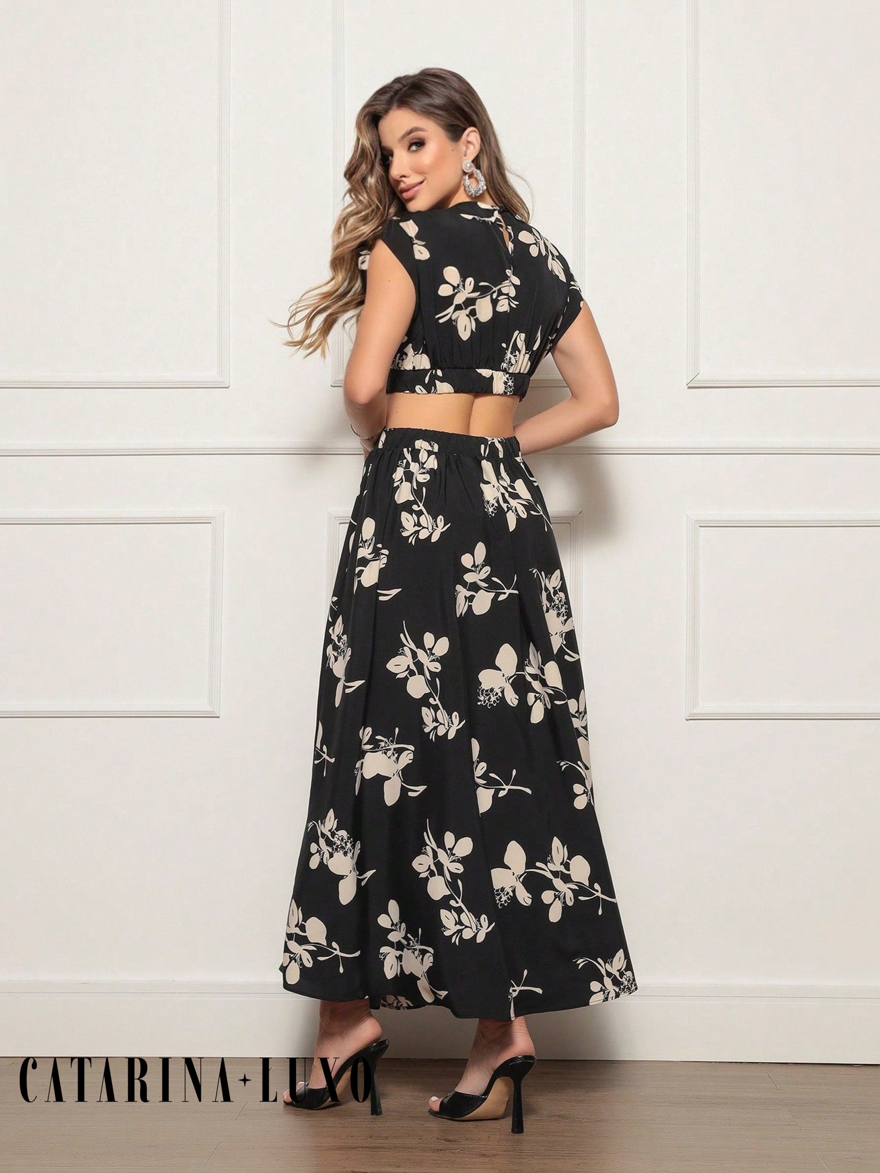 Vestido Longo Floral Luxo Milena Vestidos Longos Femininos