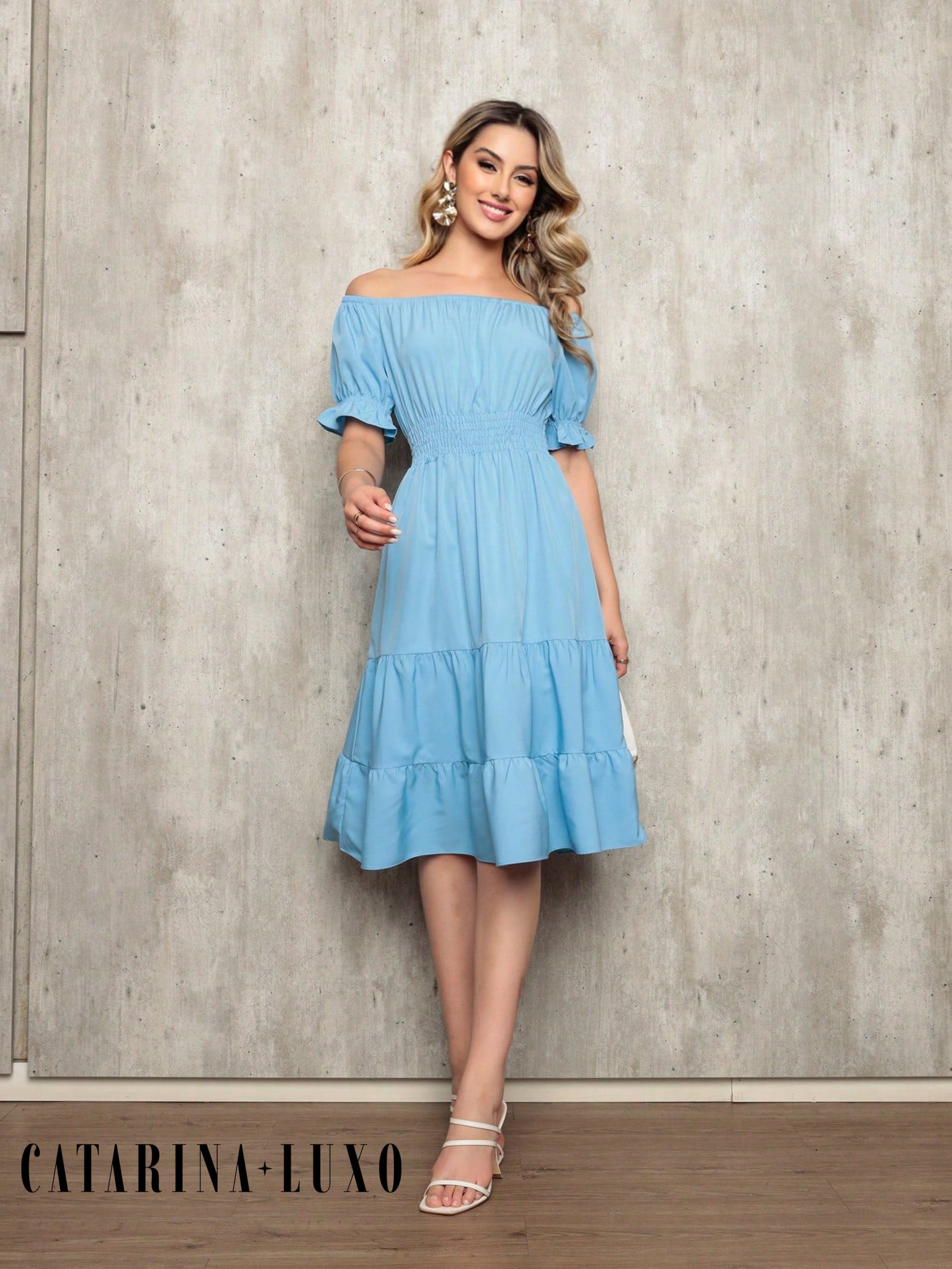 Vestido Midi Curto Larissa Vestidos Midi Femininos