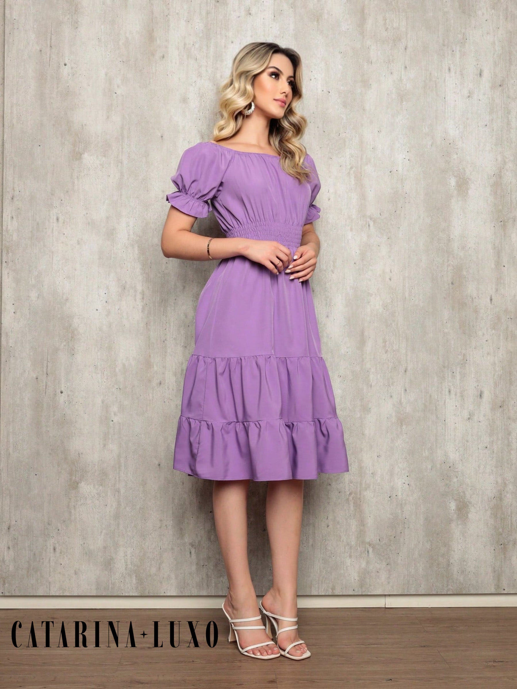 Vestido Midi Curto Larissa Vestidos Midi Femininos