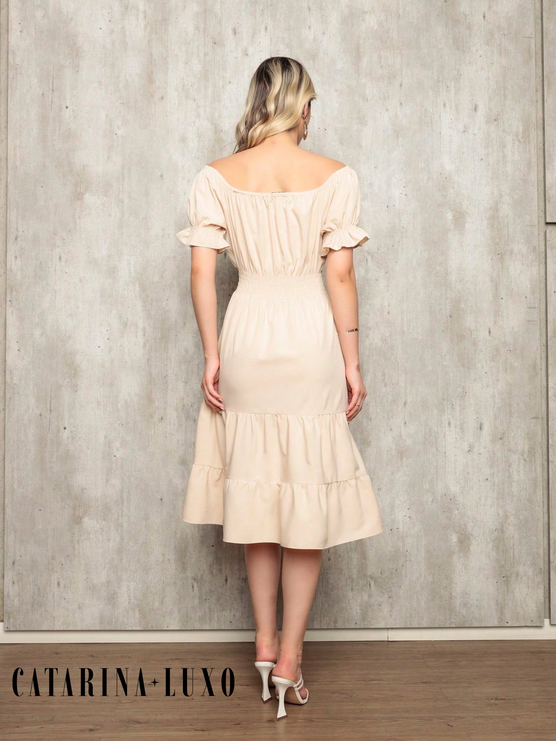 Vestido Midi Curto Larissa Vestidos Midi Femininos