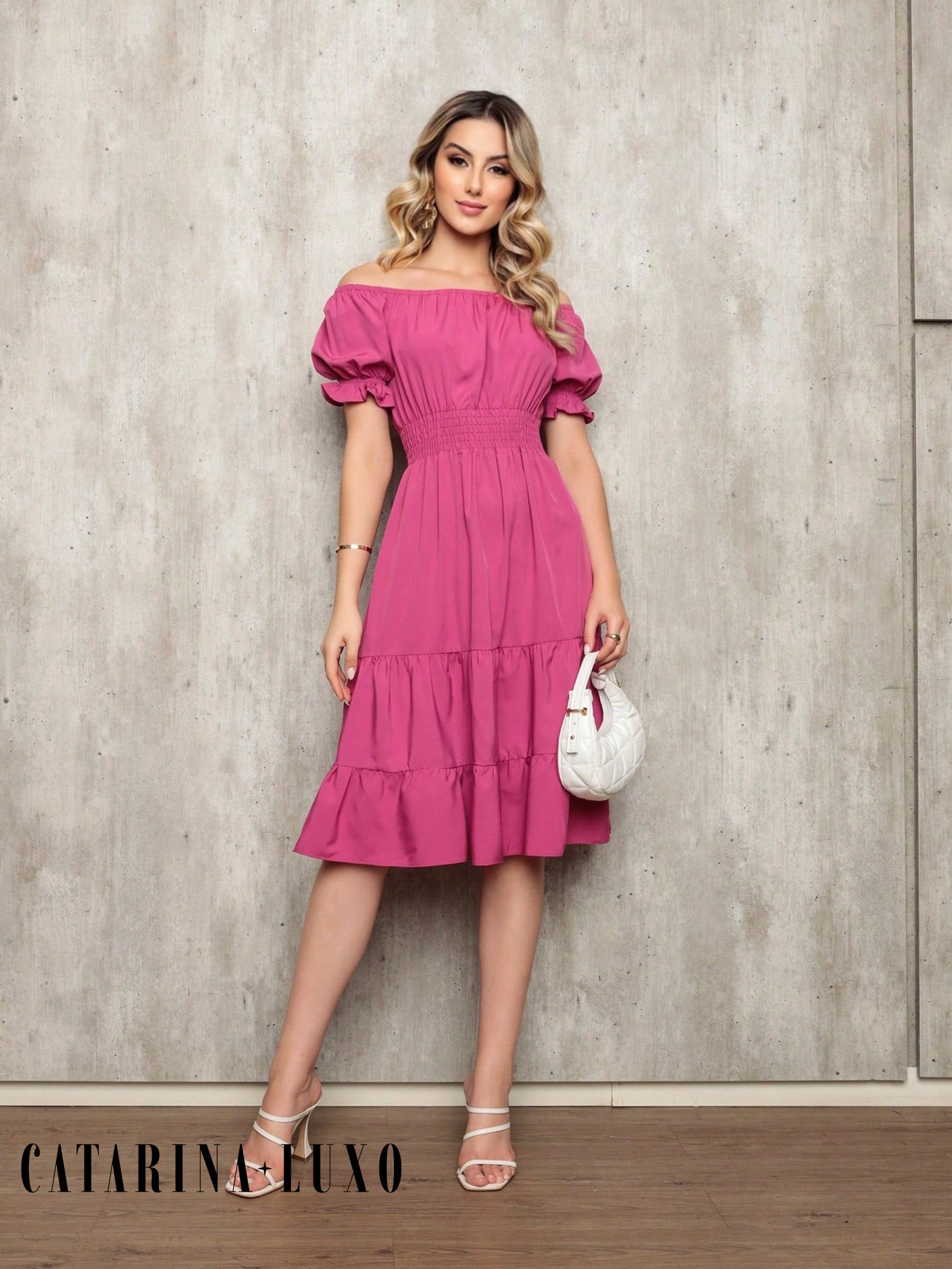 Vestido Midi Curto Larissa Vestidos Midi Femininos