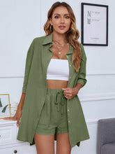 INAWLY Não Trespassado Ombro caído Camisa & Conjunto de Bermudas