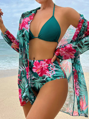 Swim Vcay Maiô Estilo Tankini com Estampa Tropical