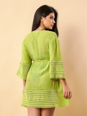 Vendedor IndicadoSAIDA DE PRAIA FEMININA KIMONO LACAMENTO MANGA LONGA