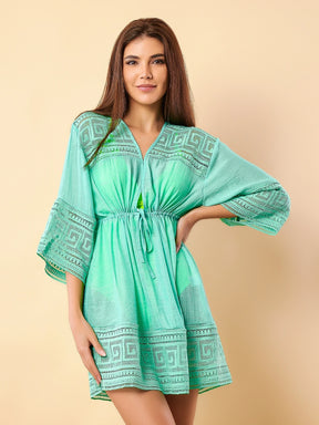 Vendedor IndicadoSAIDA DE PRAIA FEMININA KIMONO LACAMENTO MANGA LONGA