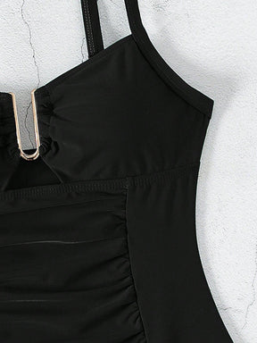 SHEIN Swim Maiô Feminino de Cor Sólida Com Decote em U e Recorte, Verão