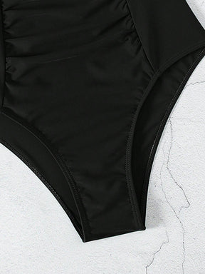 SHEIN Swim Maiô Feminino de Cor Sólida Com Decote em U e Recorte, Verão