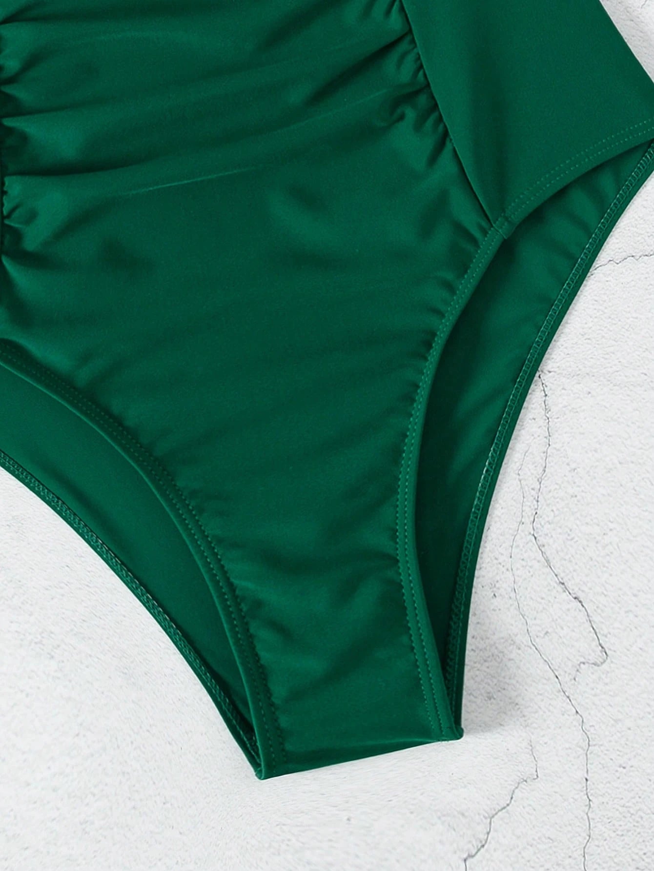 SHEIN Swim Maiô Feminino de Cor Sólida Com Decote em U e Recorte, Verão