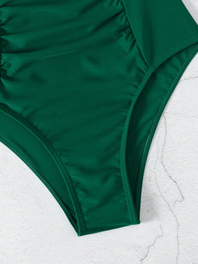 SHEIN Swim Maiô Feminino de Cor Sólida Com Decote em U e Recorte, Verão