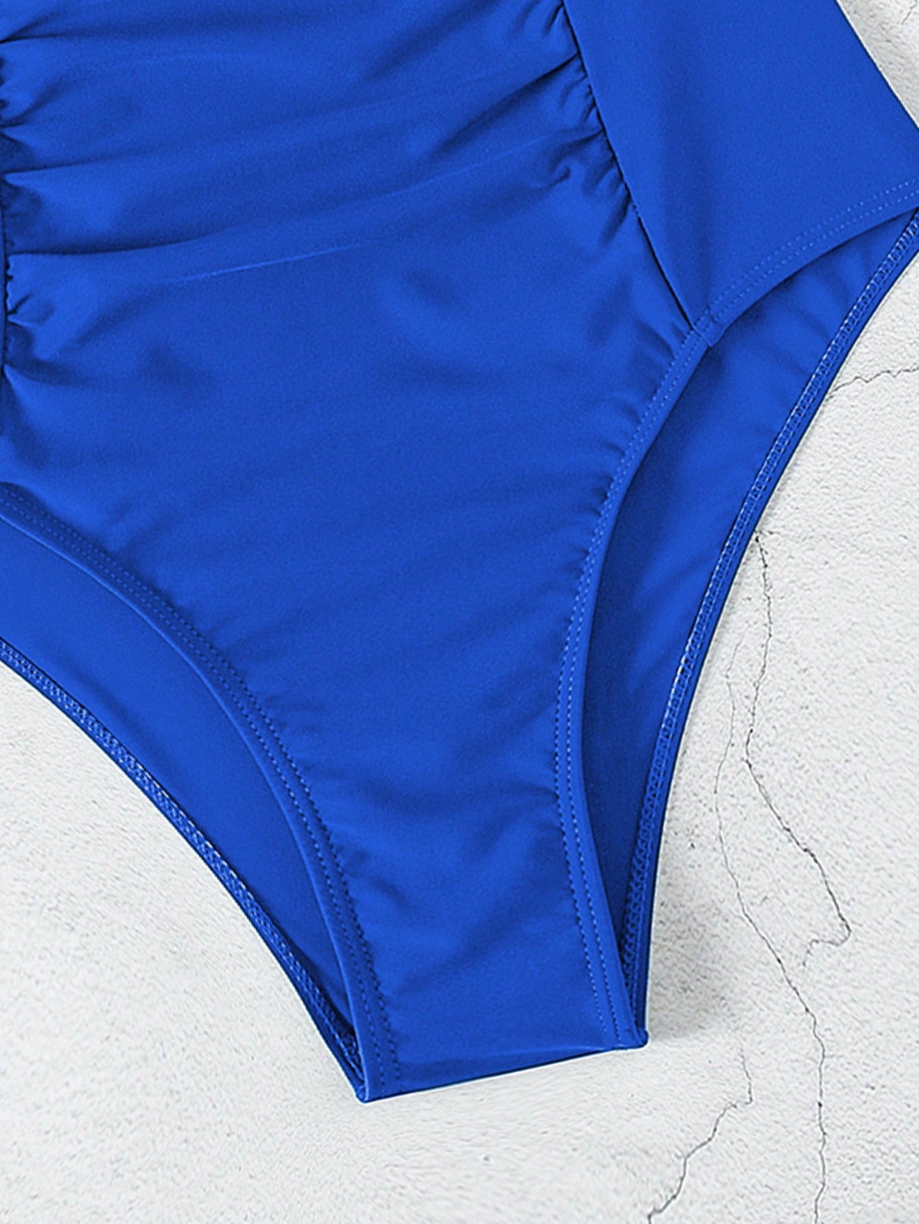 SHEIN Swim Maiô Feminino de Cor Sólida Com Decote em U e Recorte, Verão