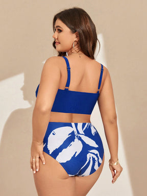 Swim Vcay Conjunto de Maiô Bikini Plus Size de 3 peças para Praia de Verão, Carnaval