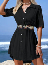Swim Vcay Vestido De Cobertura De Cintura Com Fita Geométrica