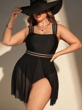 SHEIN Swim Curve Maiô de uma peça Plus Size para Praia com alça de camisole, Conjunto de 2 peças