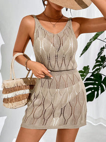 Swim Vcay Vestidos de Praia para Mulheres, Decote Redondo, Costas Descubertas, Cor Sólida, Casual, Capa para o Verão
