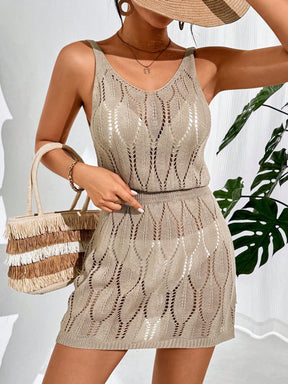 Swim Vcay Vestidos de Praia para Mulheres, Decote Redondo, Costas Descubertas, Cor Sólida, Casual, Capa para o Verão