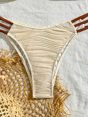 SHEIN Swim Conjunto de Maiô Bikini sexy feminino com recortes e drapeados em bloco de cores para praia de verão