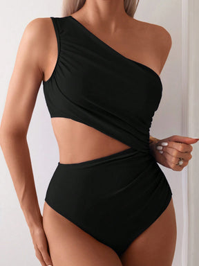 SHEIN Swim Maiô de Praia com Babado Vazado para Verão e Férias Feminino