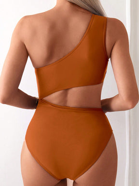 SHEIN Swim Maiô de Praia com Babado Vazado para Verão e Férias Feminino