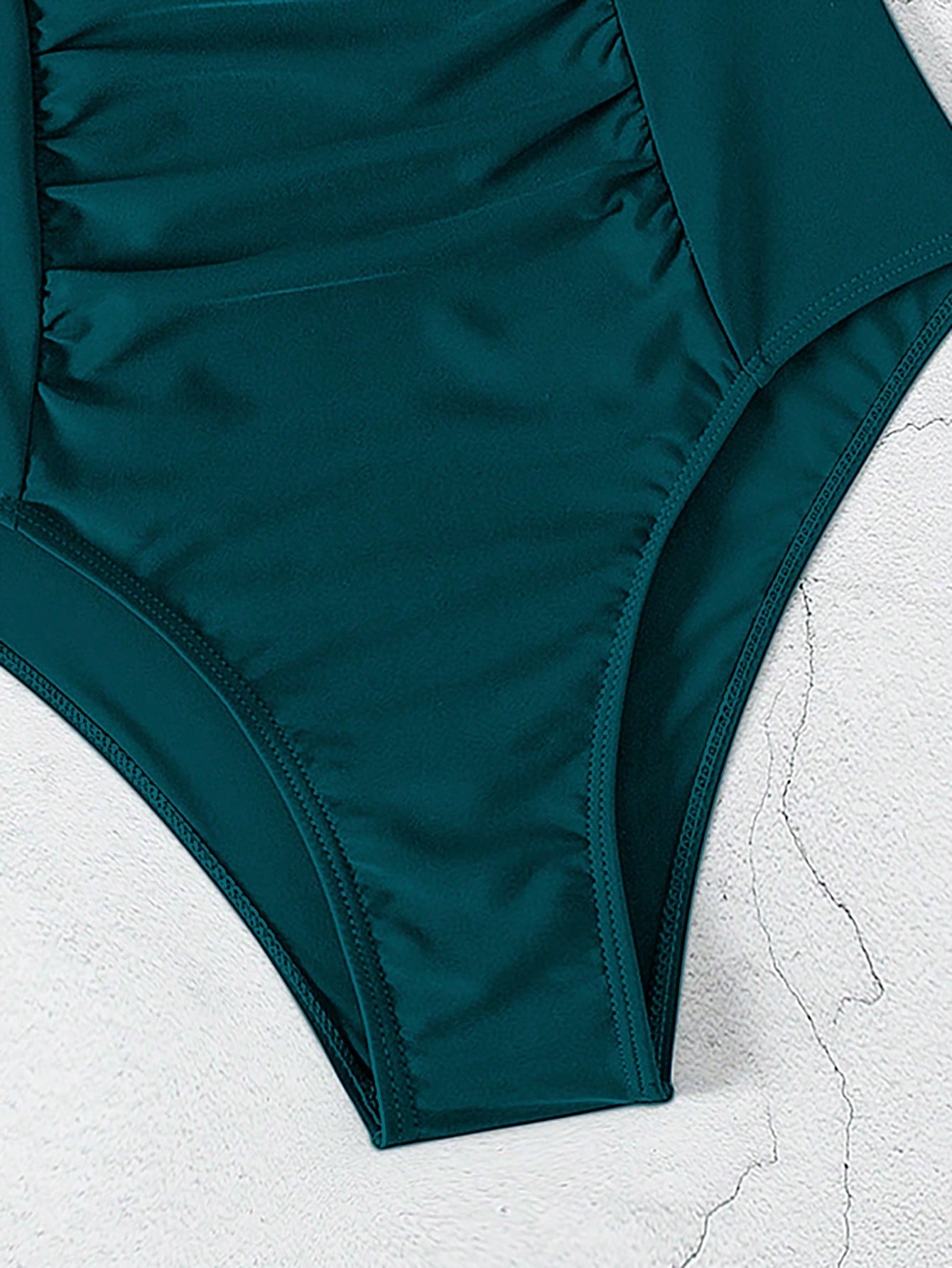 SHEIN Swim Maiô Feminino de Cor Sólida Com Decote em U e Recorte, Verão