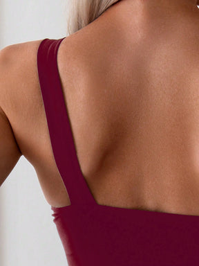 Swim Basics Maiô De Uma Peça Com Um Ombro Ajustado, Cor Sólida, Para Verão, Praia, Natação, Férias