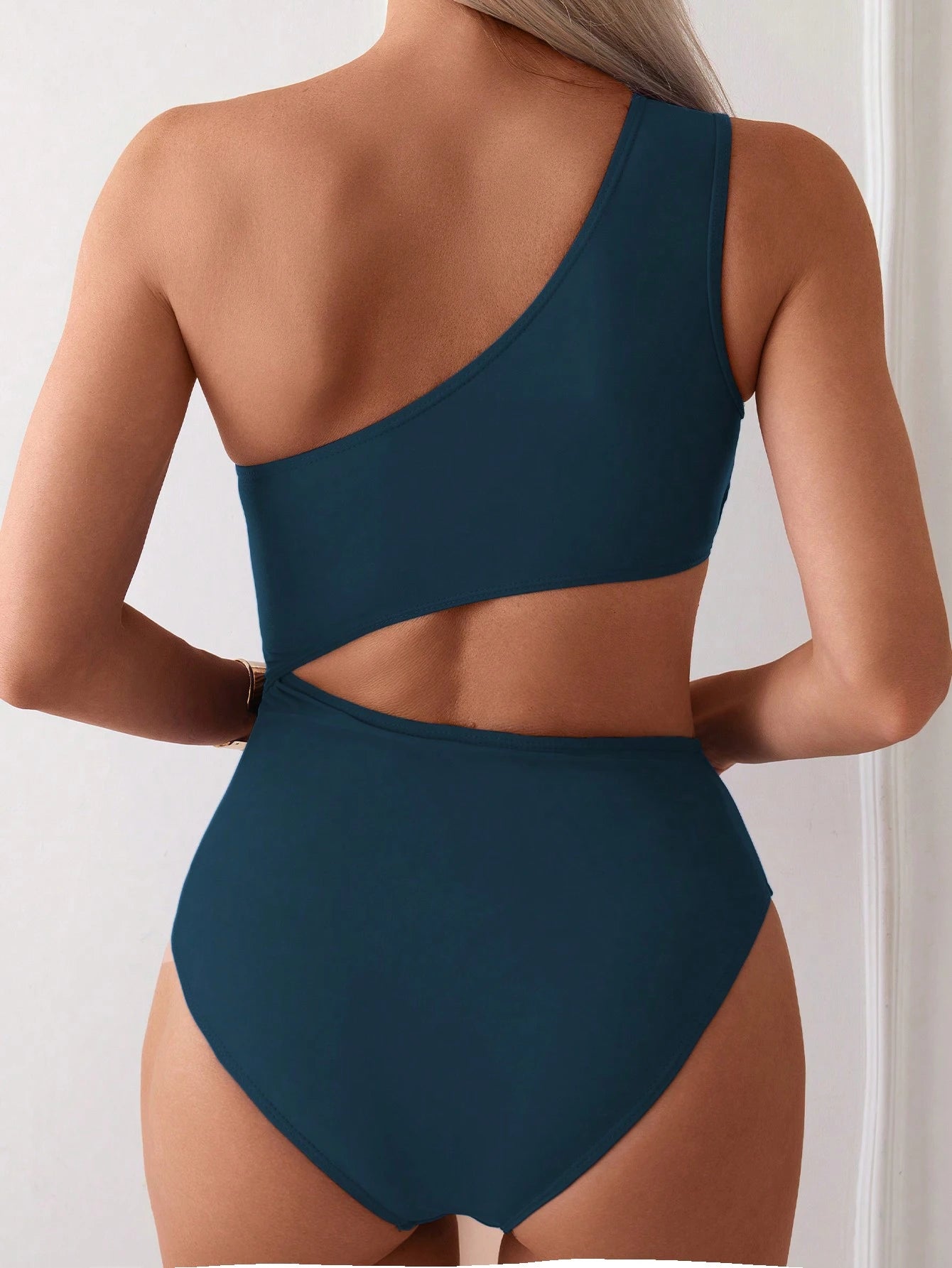 SHEIN Swim Maiô de Praia com Babado Vazado para Verão e Férias Feminino