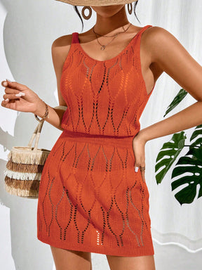 Swim Vcay Vestidos de Praia para Mulheres, Decote Redondo, Costas Descubertas, Cor Sólida, Casual, Capa para o Verão
