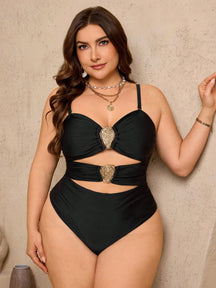 Swim Lushoire Maiô Reforçado Para Verão Feminino, Cor Única, Decote Nas Costas, Sensual