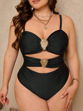 Swim Lushoire Maiô Reforçado Para Verão Feminino, Cor Única, Decote Nas Costas, Sensual