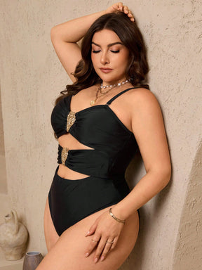 Swim Lushoire Maiô Reforçado Para Verão Feminino, Cor Única, Decote Nas Costas, Sensual