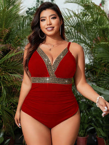 Swim Lushoire Maiô Plus Size Com Design De Alça Tecida