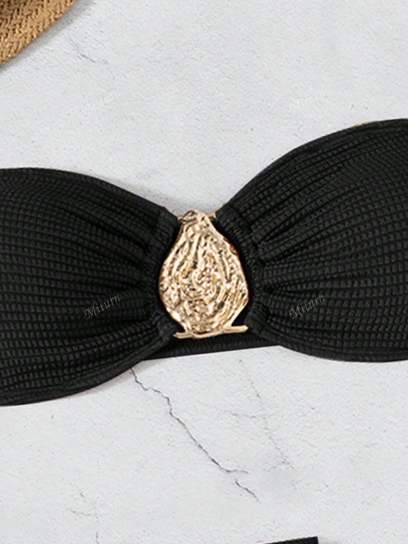 3 Peças Novo Conjunto de Maiô Bikini Fashion Sexy Cor Sólida em Marrom, Para Praia de Verão para Mulheres, Conjunto de Sutiã de Alça e Parte Inferior de Maiô Bikini