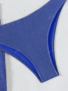 3 Peças Novo Conjunto de Maiô Bikini Fashion Sexy Cor Sólida em Marrom, Para Praia de Verão para Mulheres, Conjunto de Sutiã de Alça e Parte Inferior de Maiô Bikini