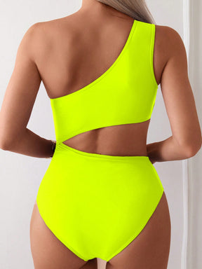 SHEIN Swim Maiô de Praia com Babado Vazado para Verão e Férias Feminino