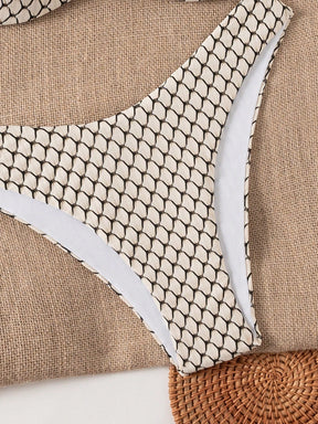Swim Lushoire Mulheres 2 peças Conjunto de Maiô Bikini Push Up de Tecido Texturizado, Roupa de Praia e Férias de Verão