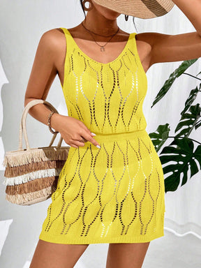 Swim Vcay Vestidos de Praia para Mulheres, Decote Redondo, Costas Descubertas, Cor Sólida, Casual, Capa para o Verão