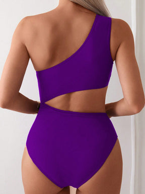 SHEIN Swim Maiô de Praia com Babado Vazado para Verão e Férias Feminino