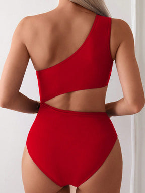 SHEIN Swim Maiô de Praia com Babado Vazado para Verão e Férias Feminino
