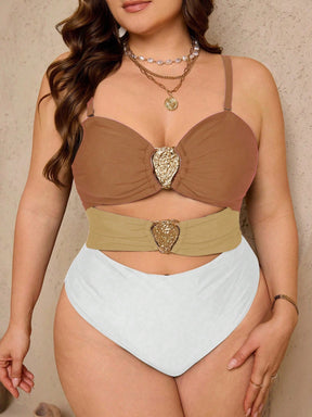 Swim Lushoire Maiô Reforçado Para Verão Feminino, Cor Única, Decote Nas Costas, Sensual