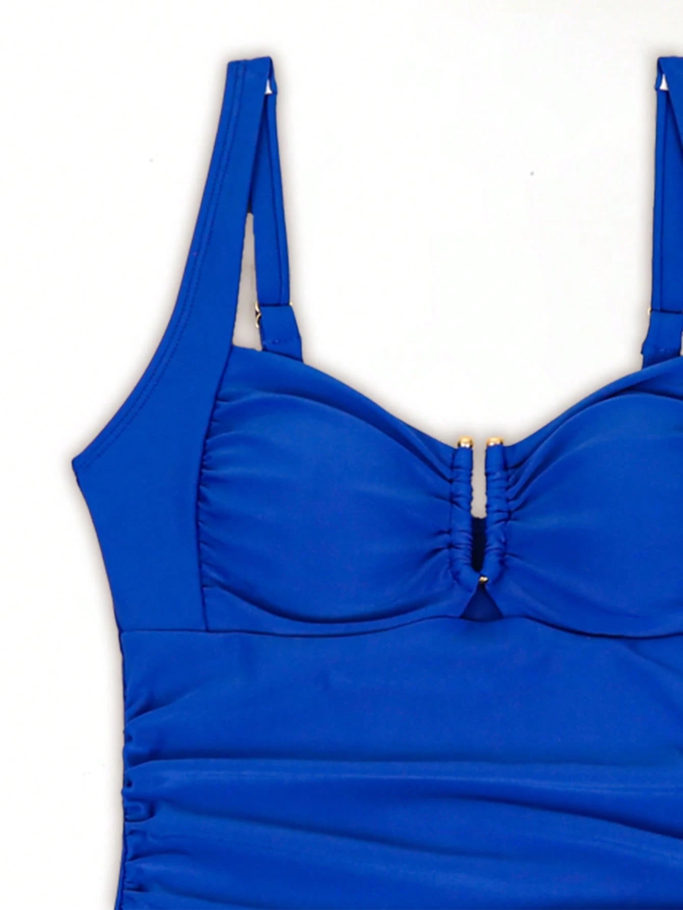 Swim Lushoire Conjuntos de Roupa de Praia Feminina, Colete, Camisole, Maiô Bikini, Elegante Estilo Retrô Férias 2 Peças, Decoração de Metal, Roupa de Praia de Verão